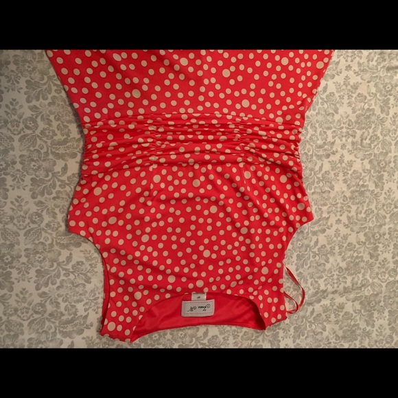 Jessica H sleeveless red/white polka dot dress - Picture 3 of 8